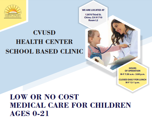  The Chino Valley Unified School District (CVUSD) Health Center is a California-Based Health Center 