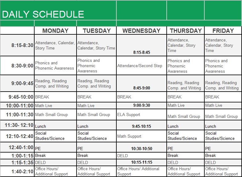 Daily Schedule