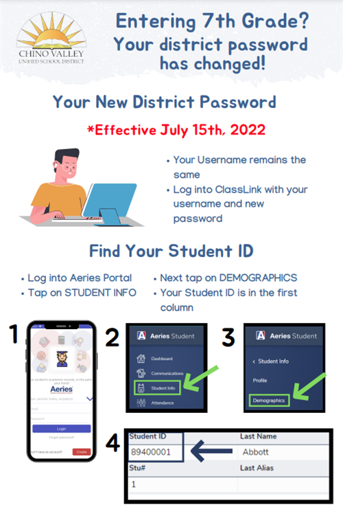 Incoming 7th grade Password Information
