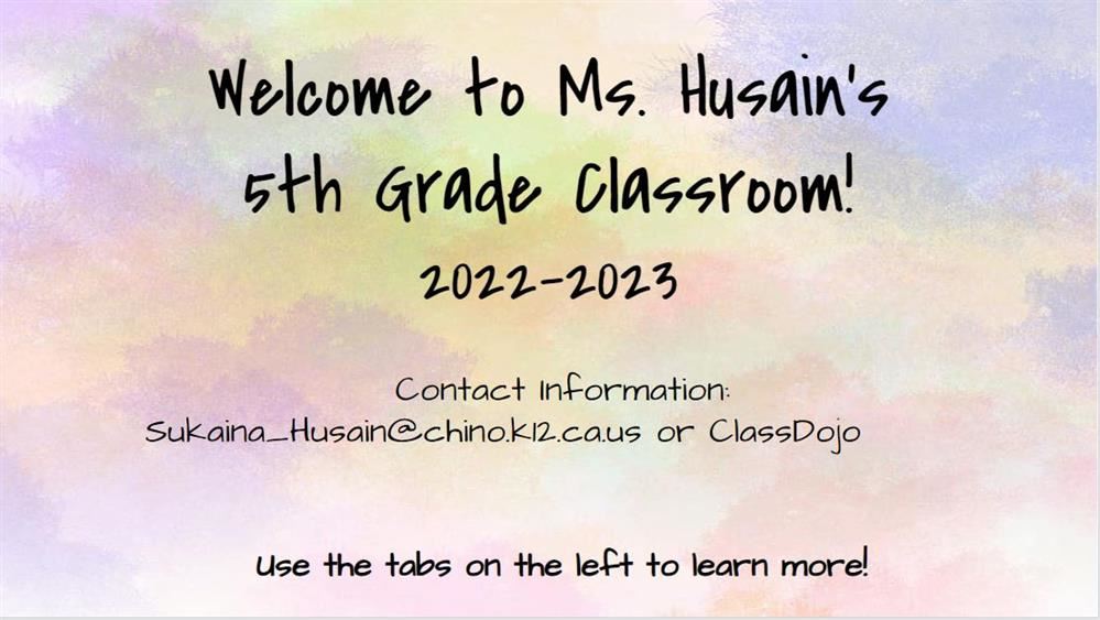 Welcome to Fifth Grade!