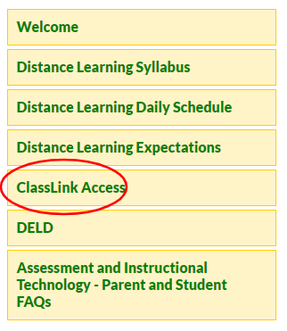 Screenshot of the ClassLink Access tab 