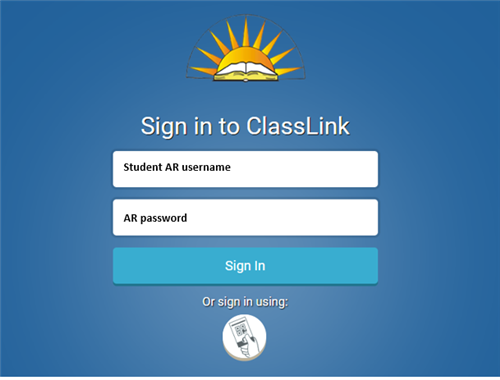 Screenshot of ClassLink login page 