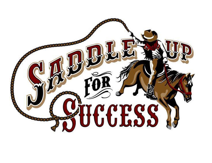 Bucking horse with the words saddle up for success