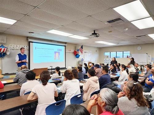 Image of students listening during a class